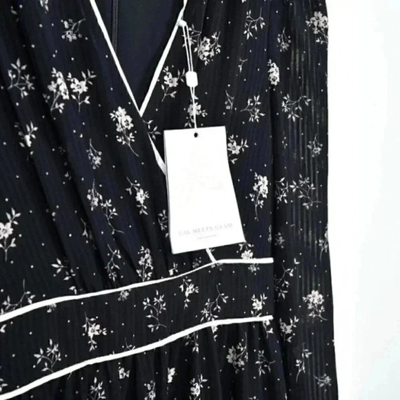 Gal Meets Glam Ariana Floral Long  Sleeve Chiffon Maxi Dress Sz 2 NWT - Picture 7 of 11
